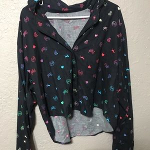 Pink Sleeping wear button up shirt